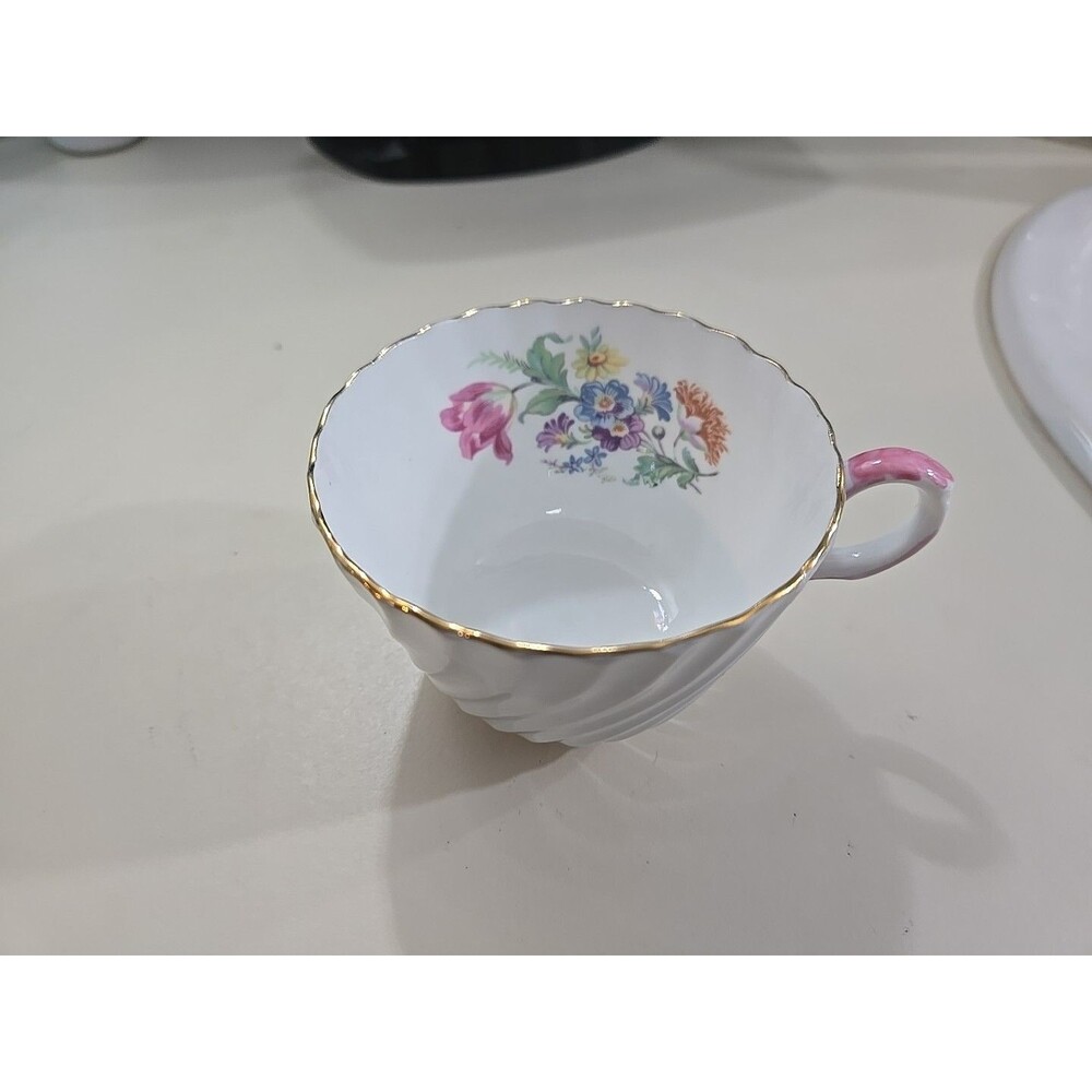 Sweet Vintage Soft Blue Swirl Aynsley Cup 1930's Floral Inside.